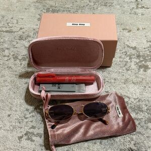 Miu Miu Sunglasses with Pink Velvet Case